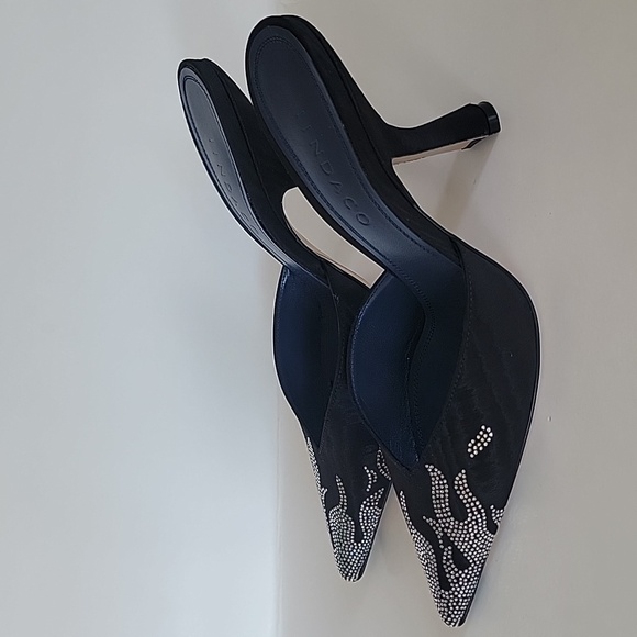 lIndaco Carmen 95mm Black Crystal-Embellished Mules Size 8 - Picture 7 of 11